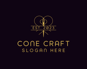 Needle Heart Sewing logo design