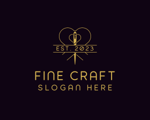 Needle Heart Sewing logo design