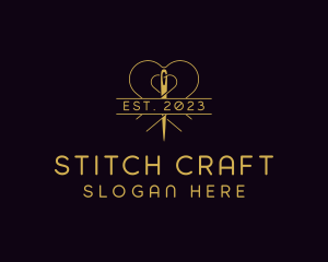 Sew - Needle Heart Sewing logo design