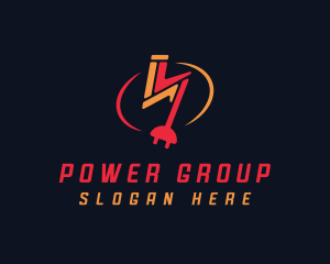 Electric Plug Energy Charging Logo