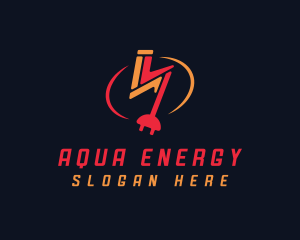 Electric Plug Energy Charging logo design