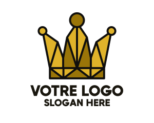 Royalty - Gold Polygon Crown logo design