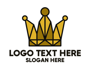 Queen - Gold Polygon Crown logo design