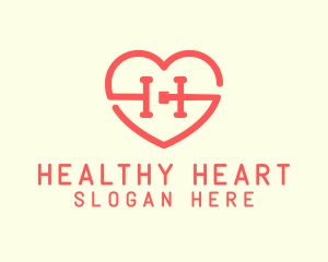 Red Heart Letter H logo design