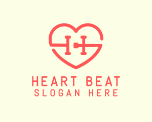 Red Heart Letter H logo design