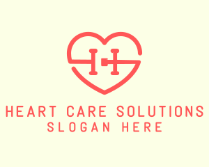 Red Heart Letter H logo design