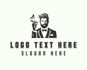 Suit - Hipster Man Menswear logo design