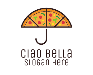 Umbrella Pizza Slices logo design