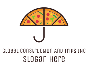 Pizzeria - Umbrella Pizza Slices logo design