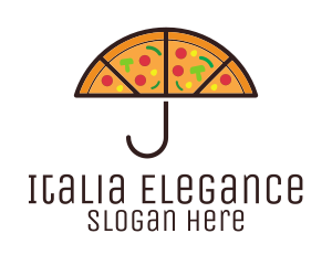 Italy - Umbrella Pizza Slices logo design