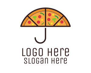 Lunch - Umbrella Pizza Slices logo design
