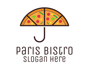 Umbrella Pizza Slices logo design