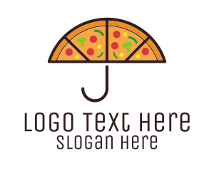 Pizza - Umbrella Pizza Slices logo design