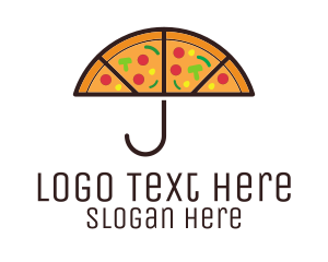 Umbrella Pizza Slices Logo