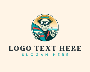 Surfboard - Summer Skeleton Surfboard logo design
