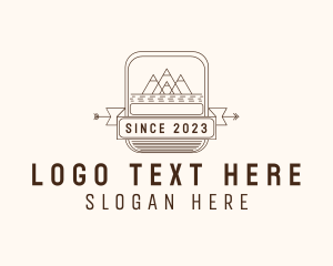 Lake - Simple Mountain Banner logo design