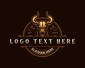 Steak - Elegant Bull Skull logo design