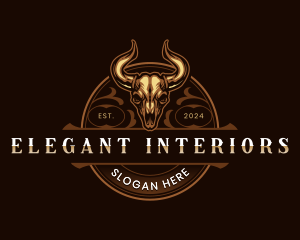 Elegant Bull Skull logo design