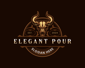 Elegant Bull Skull logo design