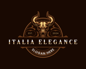 Elegant Bull Skull logo design