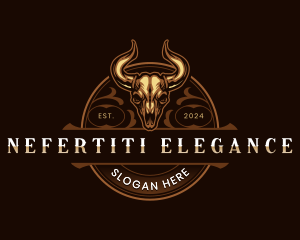 Elegant Bull Skull logo design