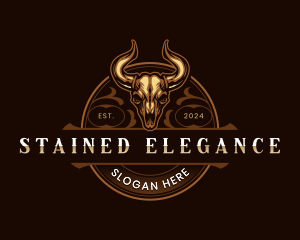 Elegant Bull Skull logo design