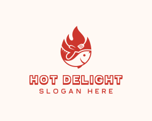 Flame Roasted Fish logo design