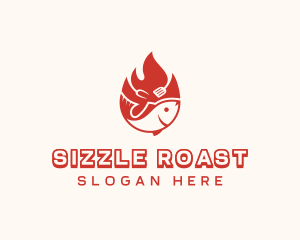 Roast - Flame Roasted Fish logo design