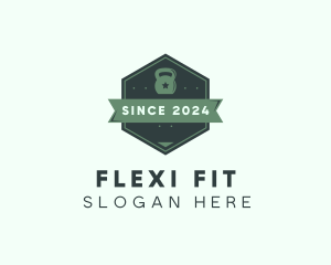 Kettlebell Fitness Badge logo design