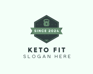 Kettlebell Fitness Badge logo design