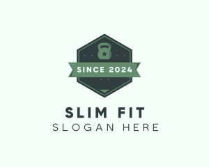 Kettlebell Fitness Badge logo design