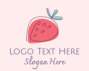 Food Store - Fruit Strawberry Monoline logo design