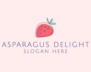 Fruit Strawberry Monoline logo design