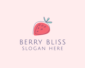 Strawberry - Fruit Strawberry Monoline logo design