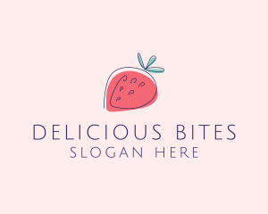 Tasty - Fruit Strawberry Monoline logo design