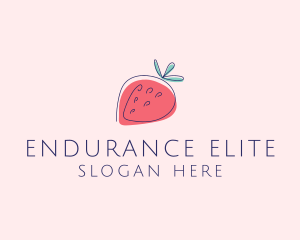 Fruit Strawberry Monoline logo design