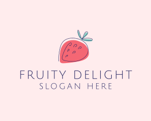 Fruity - Fruit Strawberry Monoline logo design