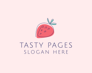Fruit Strawberry Monoline logo design