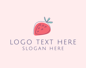 Berry - Fruit Strawberry Monoline logo design