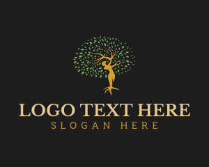 Massage - Nature Woman Tree logo design