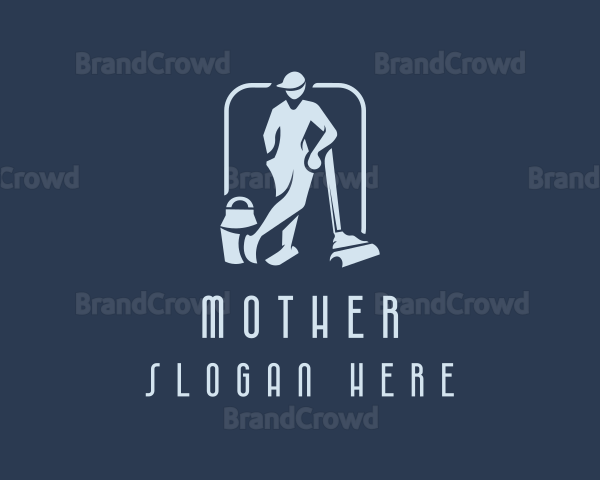 Vacuum Cleaning Man Logo