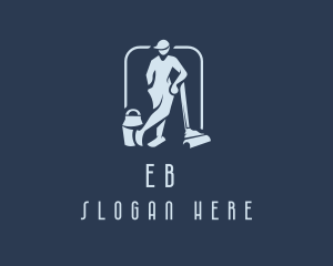 Sanitation - Vacuum Cleaning Man logo design