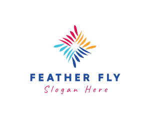 Creative Feather Diamond  logo design