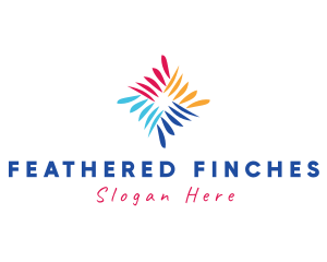 Creative Feather Diamond  logo design