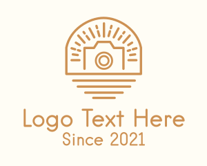 Travel Photography - Sunburst Camera Badge logo design