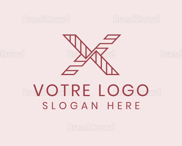 Modern Letter X Outline Company Logo