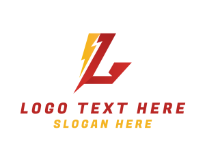 Thunder - Lightning Letter L logo design