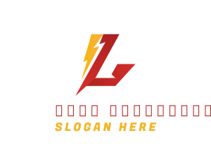 Alphabet - Lightning Letter L logo design