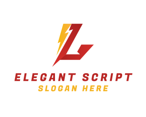 Italic - Lightning Letter L logo design