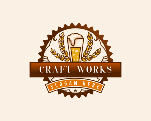 Craft Beer Pint Brewery logo design